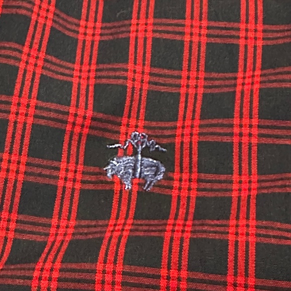 Men's Red/Black Checkered Brooks Brothers Button-Down Shirt (M) - Picture 4 of 6